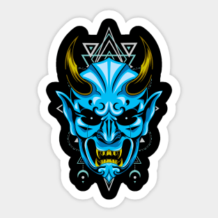 oni samurai mask Sticker